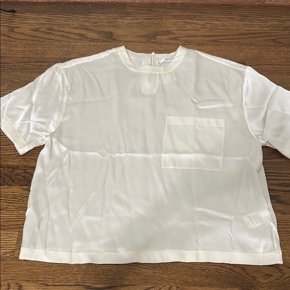 Anine Bing Ivory Satin Top